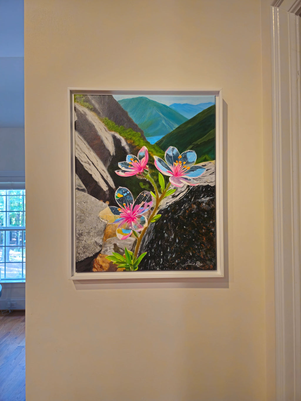 Come Away original painting displayed on wall, Christian fine art by Julie Rae