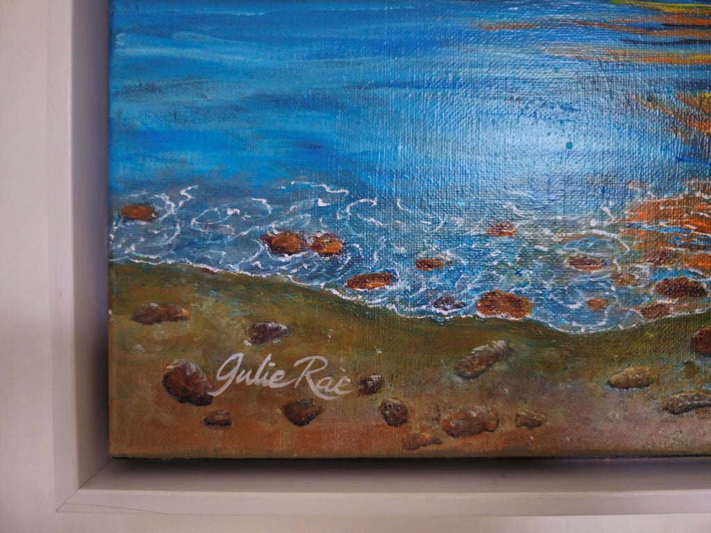 Close-up of Julie Rae's signature on God's Glory original painting