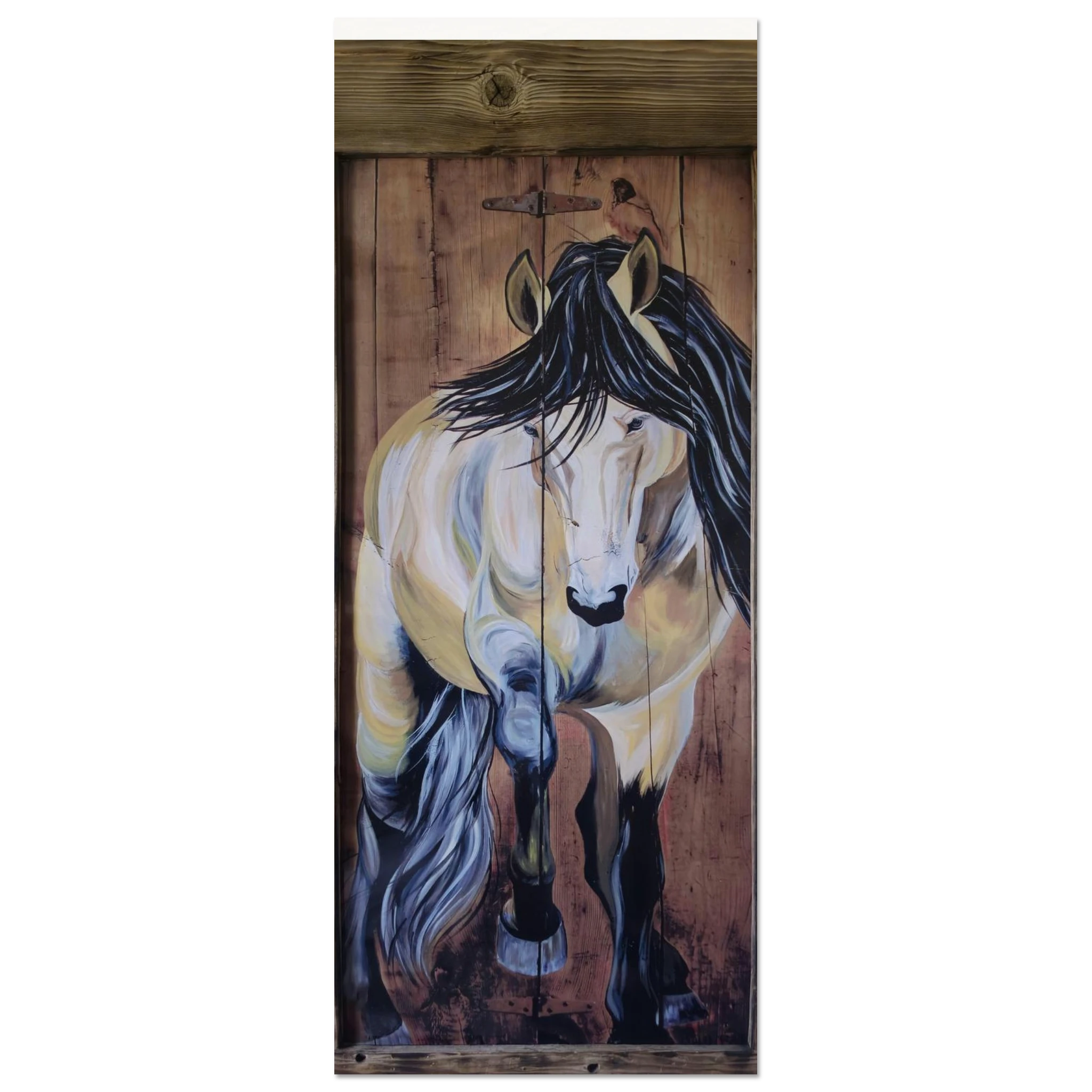 Going Forward" Christian horse art print – Buckskin horse in motion, inspired by Philippians 3:14, 8x12 inch matte poster 