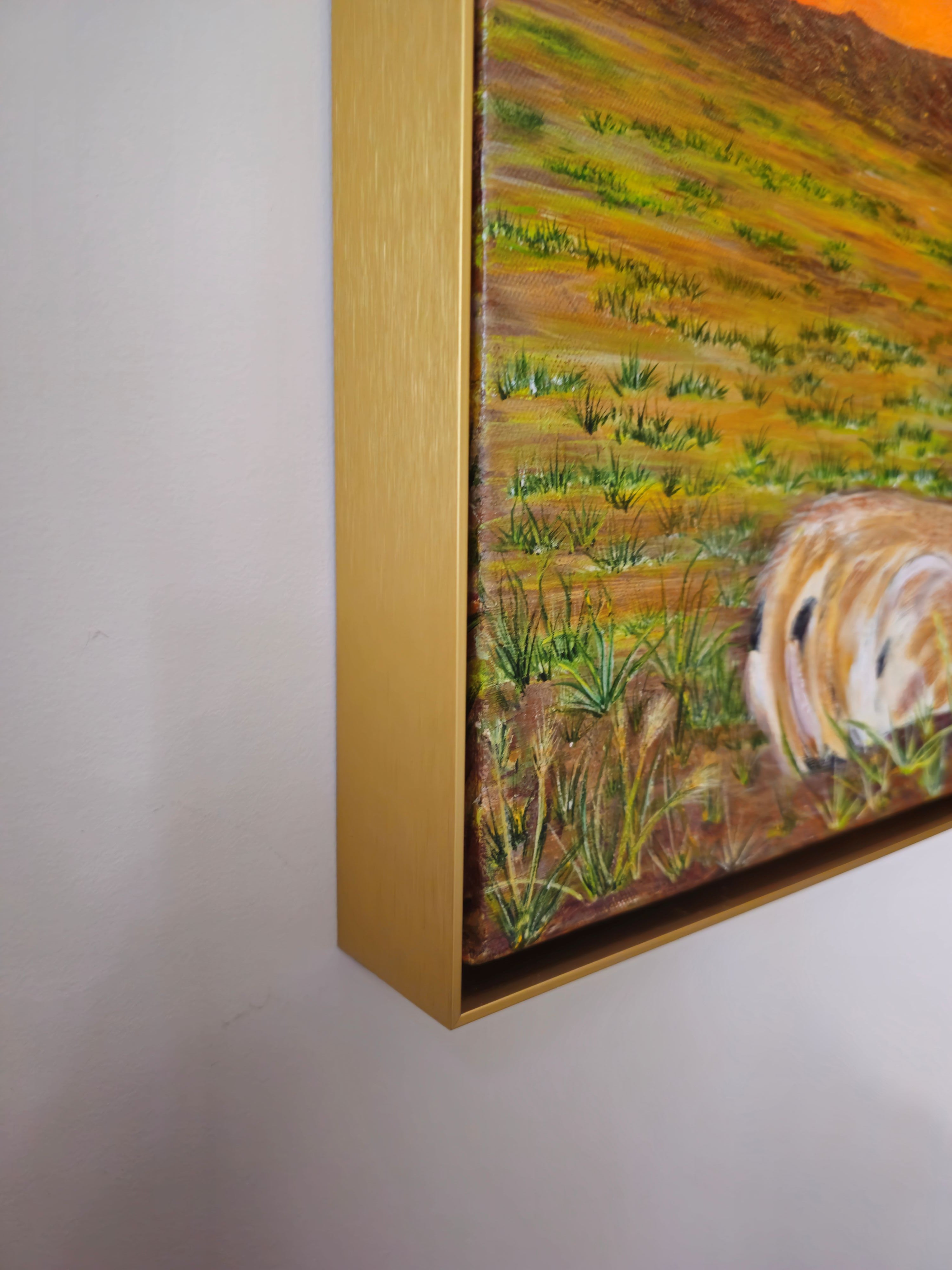 In His Arms framed original painting, ready to hang, 30x40 acrylic by Julie Rae
