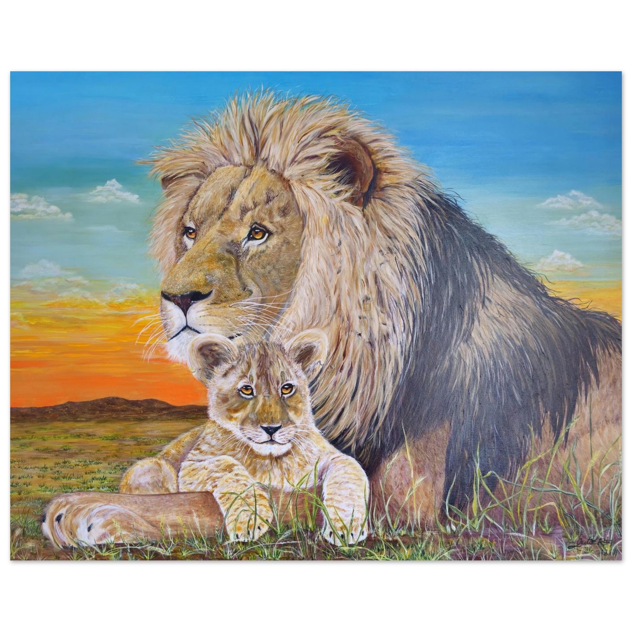 "In His Arms fine art print mockup by Julie Rae, Christian art, museum-quality matte paper poster"