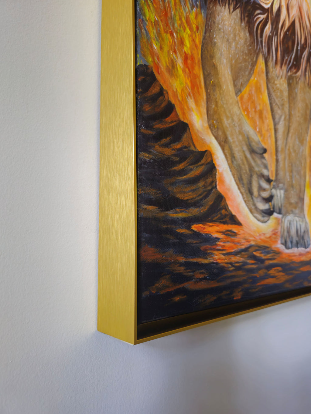 The Lion of Judah framed original painting, ready to hang, acrylic fine art by Julie Rae