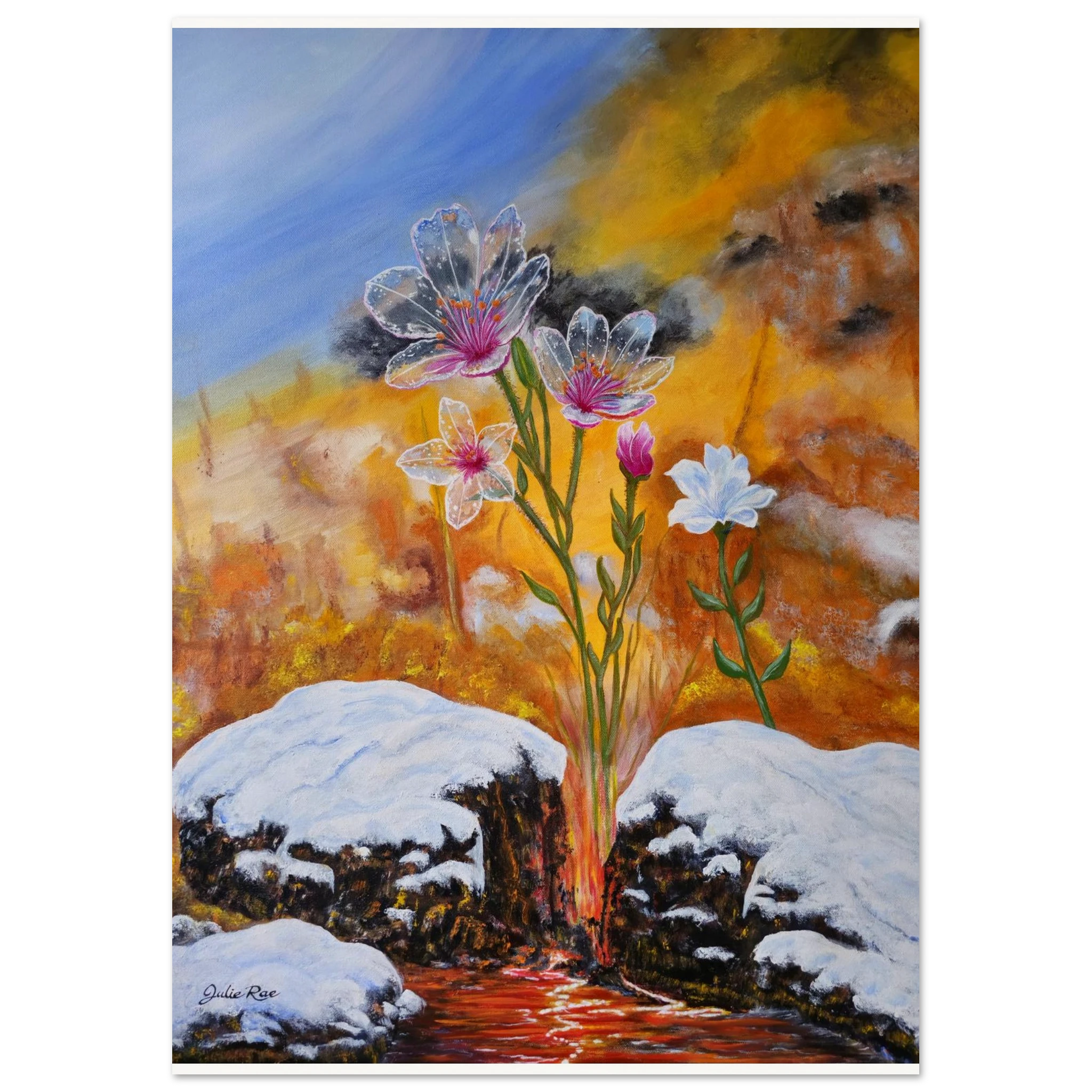 New Beginnings museum-quality matte paper poster print, Christian fine art by Julie Rae, inspired by Song of Solomon 2:11-12